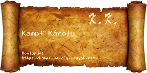 Kampf Károly névjegykártya