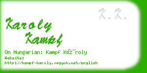 karoly kampf business card